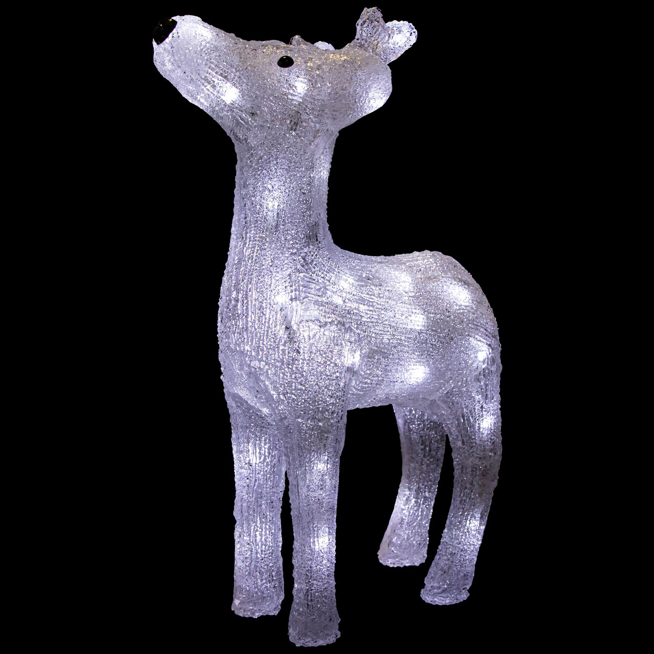 Northlight LED Lighted Commercial Grade Acrylic Reindeer Outdoor Christmas Decoration - 15" - Pure White Lights